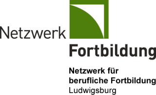 Bild zeigt das Logo und den Claimer Netzwerk für berufliche Fortbildung Ludwigsburg